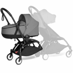 BABYZEN Kinderwagen YOYO 0+ Connect Black Mit Liegewanne Grey