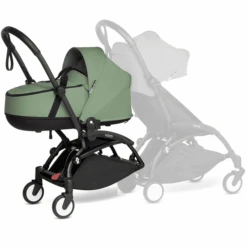 BABYZEN Kinderwagen YOYO 0+ Connect Black Mit Liegewanne Peppermint