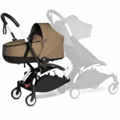 BABYZEN Kinderwagen YOYO 0+ Connect White Mit Liegewanne Toffee