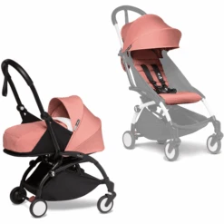 BABYZEN Kinderwagen YOYO2 0+ Black Mit Neugeborenenaufsatz Inkl. Textilset Ginger