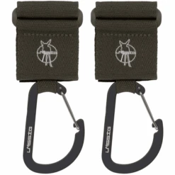 LÄSSIG Kinderwagenhaken 2er Set Karabiner Olive