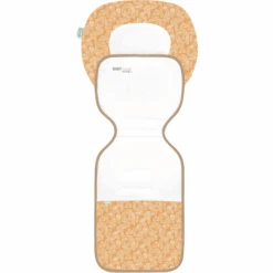 Odenwälder Kinderwagen-Auflage Babycool Ergo White Leaves Mustard