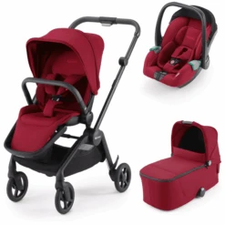 RECARO Kombikinderwagen Sadena Select Garnet Red - Rahmenfarbe Black