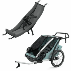 THULE Kinderfahrradanhänger Chariot Cross 2 Alaska Inklusive Babysitz Infant Sling